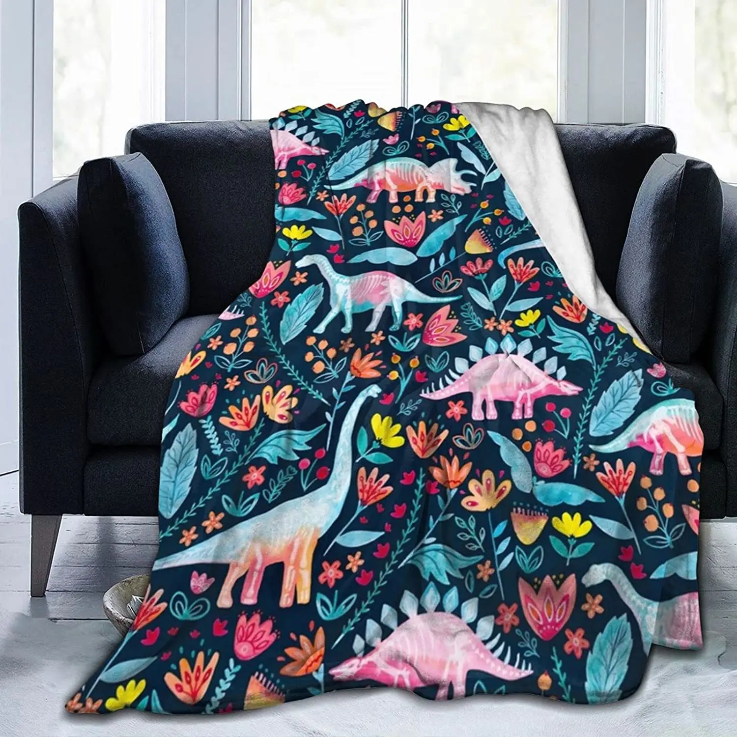Dinosaur Soft Flannel Fleece Throw Blanket, Dinosaur Blue Throw Blanket Home Decor Micro Warm Blanket for Couch Bed
Dinosaur Soft Flannel Fleece Throw Blanket, Dinosaur Blue Throw Blanket Home Decor Micro Warm Blanket for Couch Bed