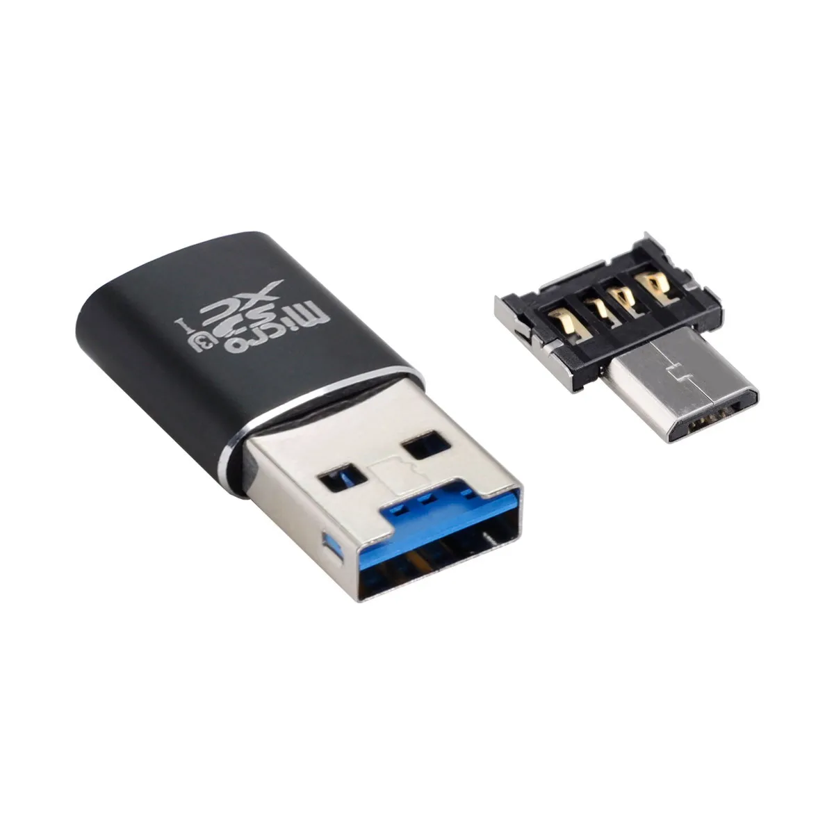 

USB 3.0 to Micro SD SDXC TF Card Reader with Micro USB 5pin OTG Adapter for Tablet / Cell Phone