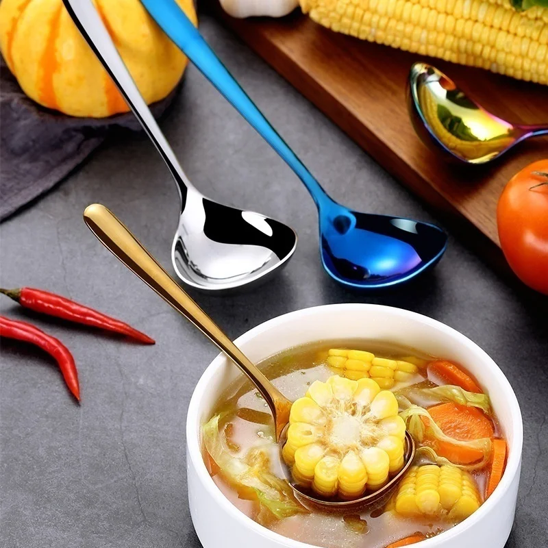 1 Pcs 304 Stainless Steel Spoon Family Soup Spoon Stainless Steel Kitchen Cooking Spoon Multiple Colour
1 Pcs 304 Stainless Steel Spoon Family Soup Spoon Stainless Steel Kitchen Cooking Spoon Multiple Colour