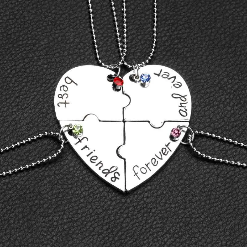 4pcs Best Friend Puzzle Pendant Necklace For Women Men Fashion Chokers Chain Korean Bff Couple Necklaces Jewelry Friendship Gift
4pcs Best Friend Puzzle Pendant Necklace For Women Men Fashion Chokers Chain Korean Bff Couple Necklaces Jewelry Friendship Gift