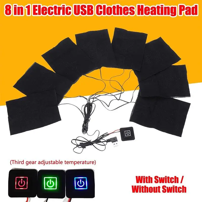 Black Clothes Warmer Pads Vest Heating Pads Warmer Pads Soft 8pcs USB Winter Clothing Accessories Outdoor Cushion
Black Clothes Warmer Pads Vest Heating Pads Warmer Pads Soft 8pcs USB Winter Clothing Accessories Outdoor Cushion