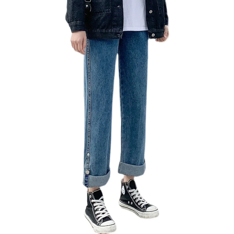 2021 Spring New Women High Waist Wide Leg Jeans Solid Color Retro Blue Loose Denim Pants Female Fashion Casual Brand Trousers
2021 Spring New Women High Waist Wide Leg Jeans Solid Color Retro Blue Loose Denim Pants Female Fashion Casual Brand Trousers