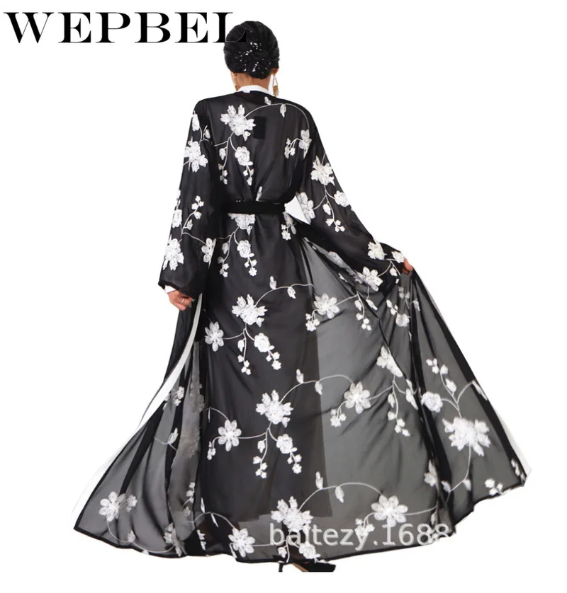 WEPBEL Muslim Front Open Floral Embroidery Islamic Kaftan Kimono Abaya Turkish Cardigan Islamic Dress
WEPBEL Muslim Front Open Floral Embroidery Islamic Kaftan Kimono Abaya Turkish Cardigan Islamic Dress