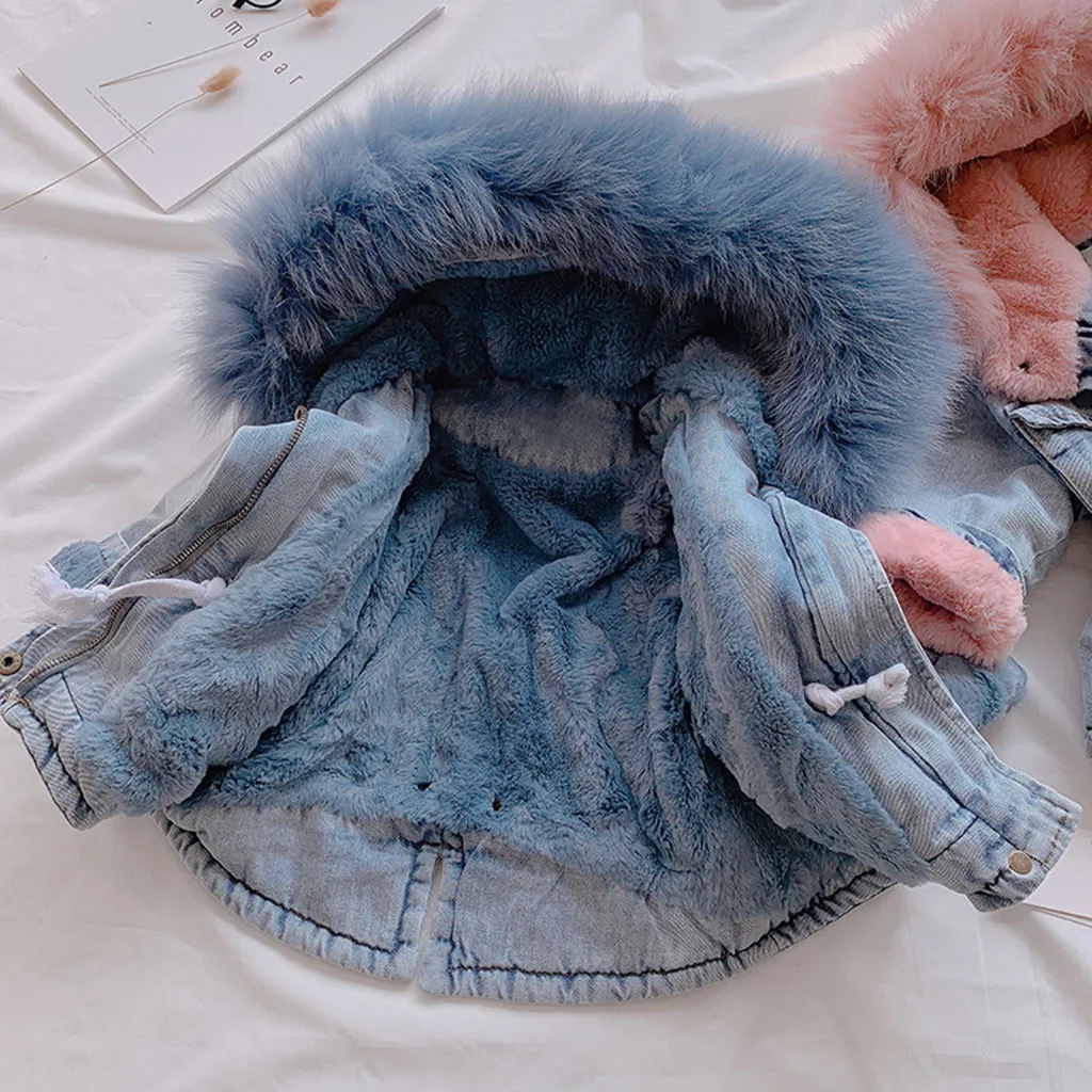 1-6 Years Toddler Winter Baby Girl Denim Jacket Plus Fur Warm Girl Outerwear Plush Denim Jacket Cotton Kids Infant Girl Parka
1-6 Years Toddler Winter Baby Girl Denim Jacket Plus Fur Warm Girl Outerwear Plush Denim Jacket Cotton Kids Infant Girl Parka