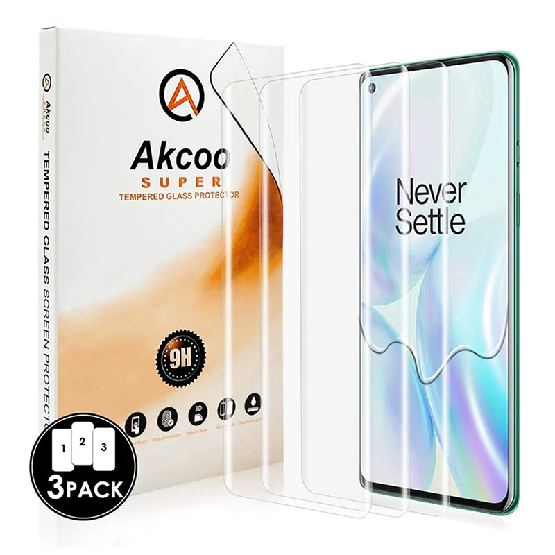 3 Pieces 3D Curved Edge Glass for OnePlus 8 Pro Akcoo Tempered Glass Oneplus 8 screen protector Compatible Fingerprint unlock
3 Pieces 3D Curved Edge Glass for OnePlus 8 Pro Akcoo Tempered Glass Oneplus 8 screen protector Compatible Fingerprint unlock