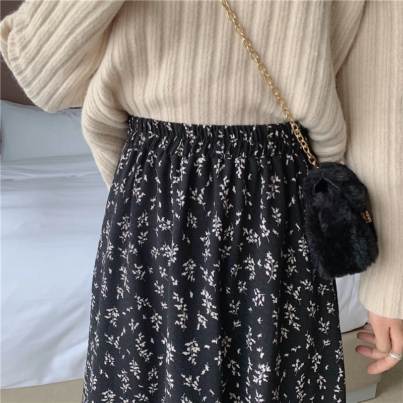 2021 New Black Floral A-line Skirt Spring Summer Mid Length Women's High Waist Long Skirt Female Elastic Waist Korean Fashion
2021 New Black Floral A-line Skirt Spring Summer Mid Length Women's High Waist Long Skirt Female Elastic Waist Korean Fashion