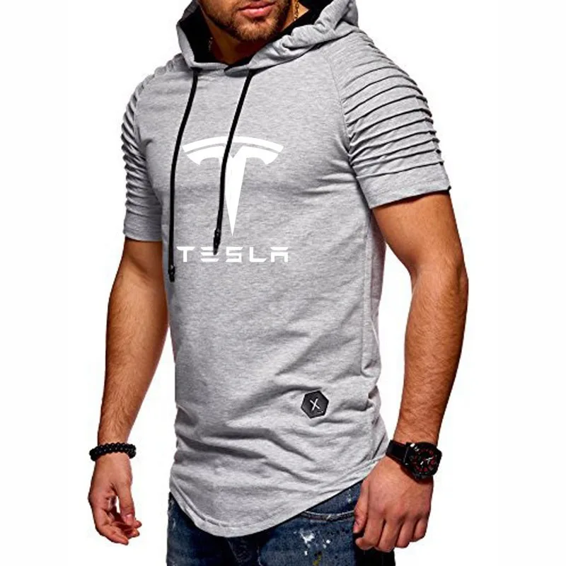 2021 New Summer Men's T-Shirt Tesla Car Logo Printed Folds Mens Short Sleeve Casual Comfortable Solid color Hooded male T-Shirt
2021 New Summer Men's T-Shirt Tesla Car Logo Printed Folds Mens Short Sleeve Casual Comfortable Solid color Hooded male T-Shirt