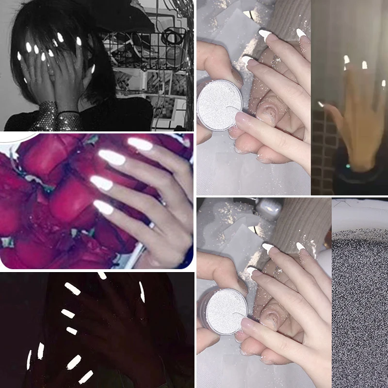 1 Box 2g Reflective Nail Powder Holographic Nail Dust Glow In The Dark Pigment Nail Glitter Dust DIY Nail Art Decorations
1 Box 2g Reflective Nail Powder Holographic Nail Dust Glow In The Dark Pigment Nail Glitter Dust DIY Nail Art Decorations