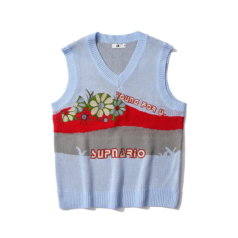 ins retro autumn new lazy style color matching embroidery vest sweater men's loose couple casual vest
ins retro autumn new lazy style color matching embroidery vest sweater men's loose couple casual vest