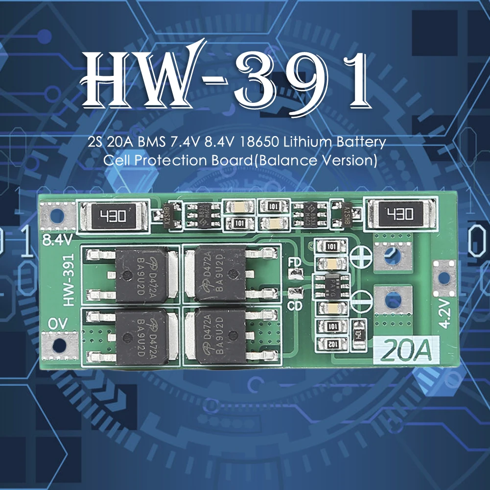 2S 20A 7.4V 8.4V 18650 Lithium Battery Charger Protection Board PCB BMS board Standard Balance Protecting Cell Module for Drill
2S 20A 7.4V 8.4V 18650 Lithium Battery Charger Protection Board PCB BMS board Standard Balance Protecting Cell Module for Drill