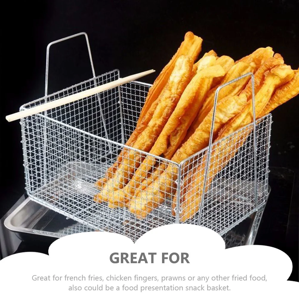 1Pc Frying Grid Home Frying Basket Strainer Food Colander French Fries Basket (Silver)
1Pc Frying Grid Home Frying Basket Strainer Food Colander French Fries Basket (Silver)