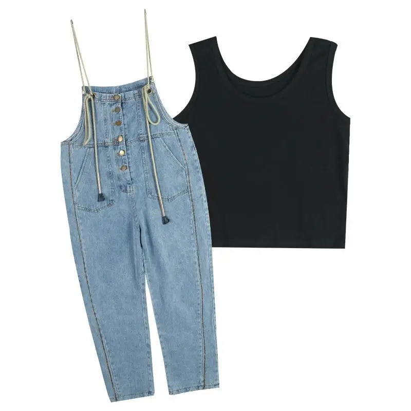 Jumpsuits Women Blue Denim Pocket Button Adjustable Womens Korean Style Streetwear Harajuku All-match Loose Fashion Casual Chic
Jumpsuits Women Blue Denim Pocket Button Adjustable Womens Korean Style Streetwear Harajuku All-match Loose Fashion Casual Chic