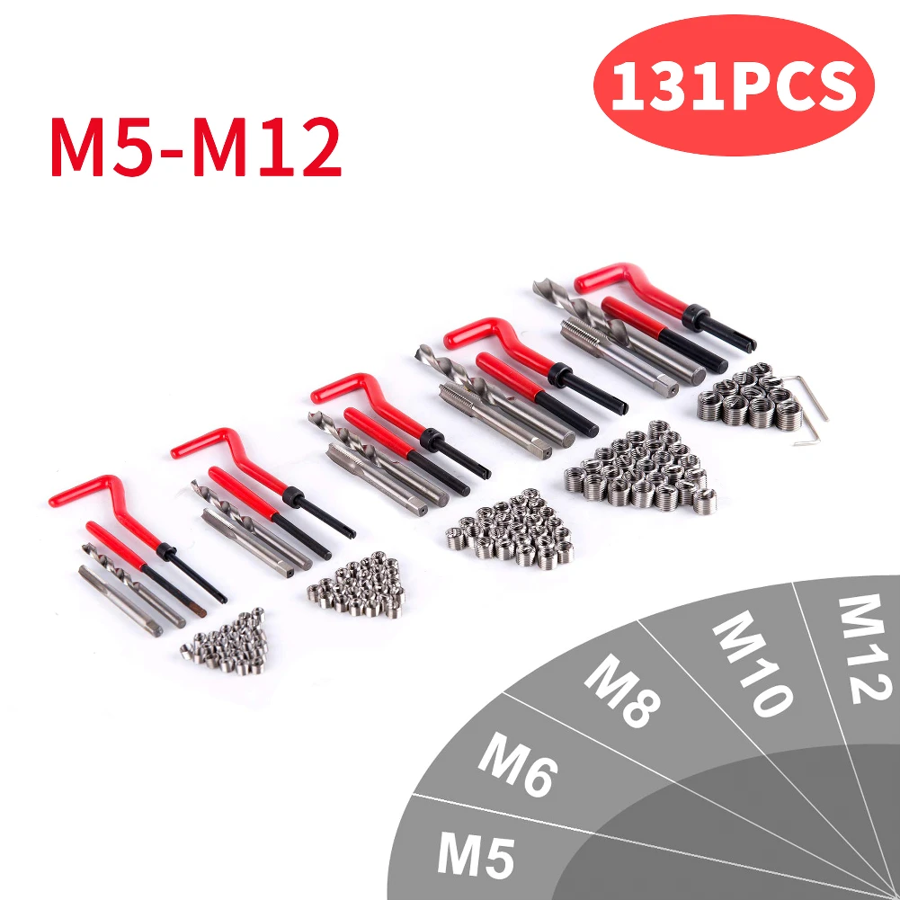 131 pcs Stripped Thread Repair Kit Rethreading Recoil Helicoil Repair Tool Set Metric M5 M6 M8 M10 M12 2020 New Rethread tools
131 pcs Stripped Thread Repair Kit Rethreading Recoil Helicoil Repair Tool Set Metric M5 M6 M8 M10 M12 2020 New Rethread tools