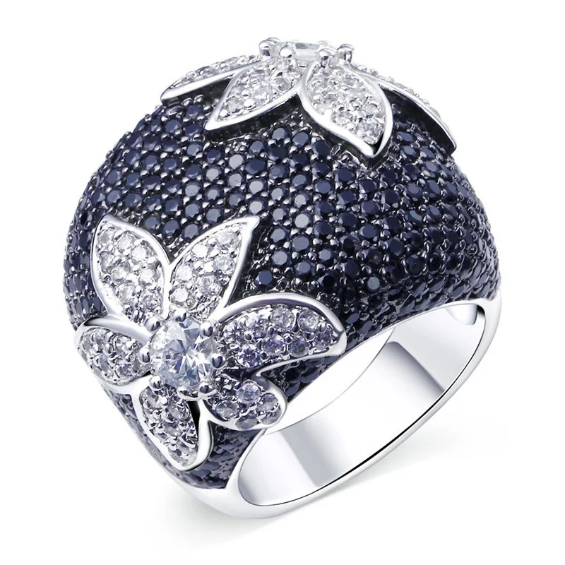 Creative Retro Exaggerated Color Separation Flower Micro-Inlaid Zircon Ring For Ladies Personality Trend With Fashion Ring
Creative Retro Exaggerated Color Separation Flower Micro-Inlaid Zircon Ring For Ladies Personality Trend With Fashion Ring