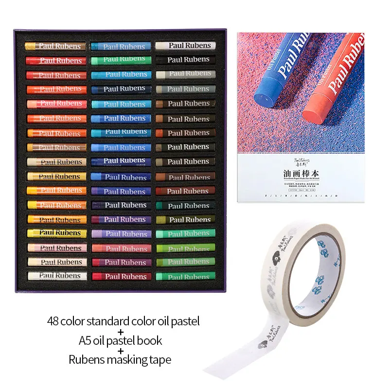 Paul Rubens Oil Pastels 48+3 Color Kit Non Toxic with A5 Pastel Paper Masking Tape for Artist Professionals Student and Hobbyist
Paul Rubens Oil Pastels 48+3 Color Kit Non Toxic with A5 Pastel Paper Masking Tape for Artist Professionals Student and Hobbyist