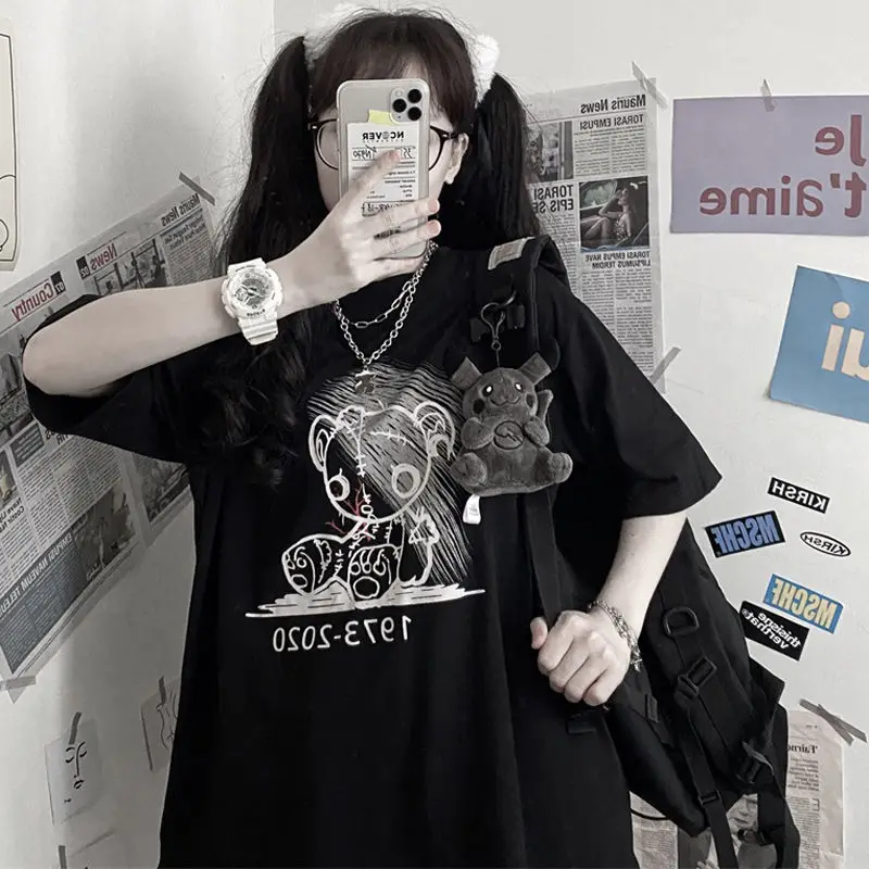 2021 Black Bear Tshirt Streetwear Femme Summer Kawaii T Shirt Women Harajuku Short Sleeves Tops Tee Hip Hop Funny Tshirt Girls
2021 Black Bear Tshirt Streetwear Femme Summer Kawaii T Shirt Women Harajuku Short Sleeves Tops Tee Hip Hop Funny Tshirt Girls