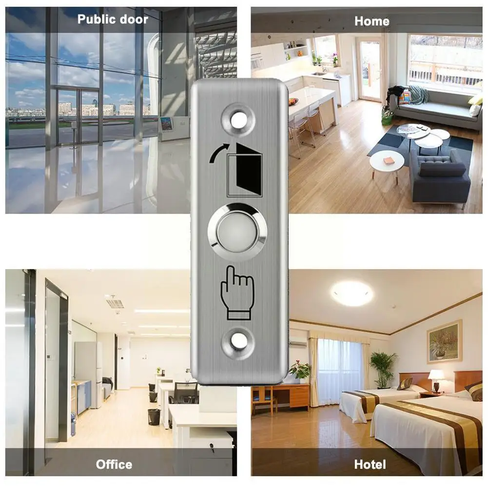Exit Push Door Release Button Switch Steel Rectangle Systems Magnetic Button Access For Electric Lock Control Door R4M2
Exit Push Door Release Button Switch Steel Rectangle Systems Magnetic Button Access For Electric Lock Control Door R4M2