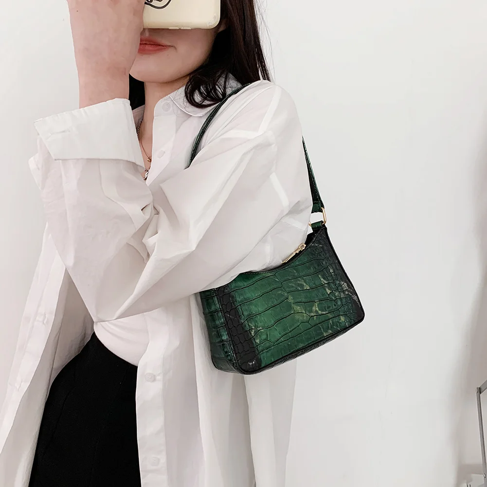 Bag for Women 2021 New Fashion PU Gradient Alligator Pattern Underarm Bag Hobos Luxury Handbag Lady Elegant Shoulder Bags
Bag for Women 2021 New Fashion PU Gradient Alligator Pattern Underarm Bag Hobos Luxury Handbag Lady Elegant Shoulder Bags