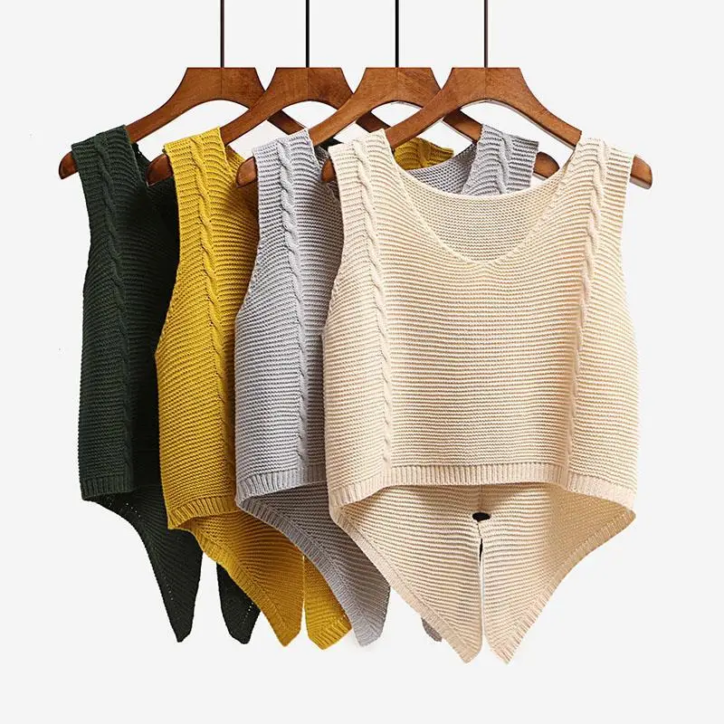 Women 2021 Spring Summer Fashion Solid Color Cropped Knitted Blouses Vintage Sleeveless Straps Female Shirts Blusas Chic Tops
Women 2021 Spring Summer Fashion Solid Color Cropped Knitted Blouses Vintage Sleeveless Straps Female Shirts Blusas Chic Tops