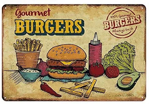 Bit SIGNSHM Hamburger Novelty Parking Retro Metal Tin Sign Plaque Poster Wall Decor Art Shabby Chic Gift Suitable 12x8 Inch
Bit SIGNSHM Hamburger Novelty Parking Retro Metal Tin Sign Plaque Poster Wall Decor Art Shabby Chic Gift Suitable 12x8 Inch