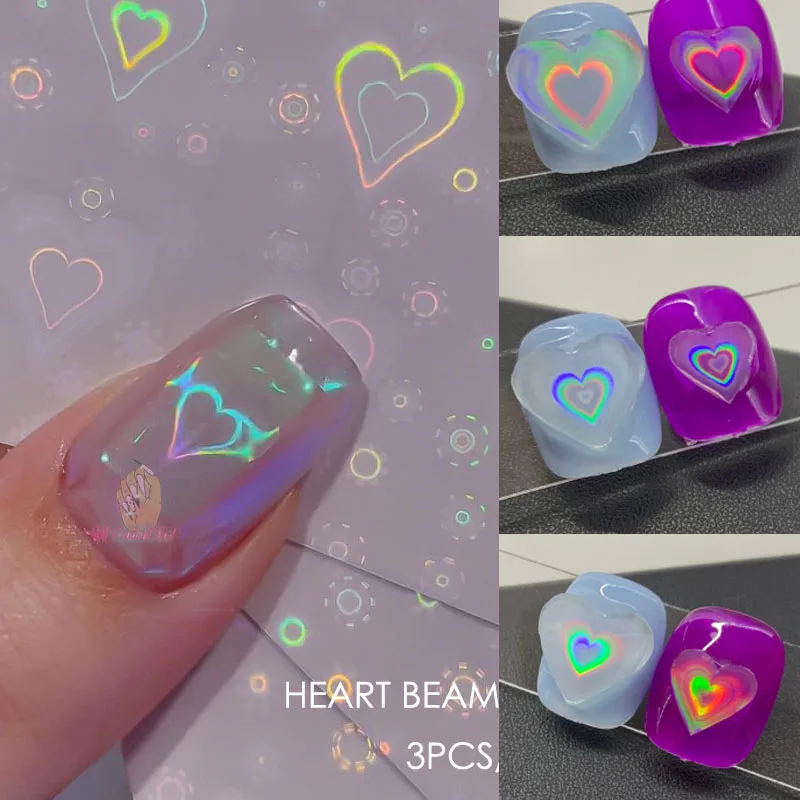 Japanese Holo Nail Art Heart Beam Nail Sticker Decals Self Adhesive Korean Trendy Nails Design Manicure Decoration
Japanese Holo Nail Art Heart Beam Nail Sticker Decals Self Adhesive Korean Trendy Nails Design Manicure Decoration