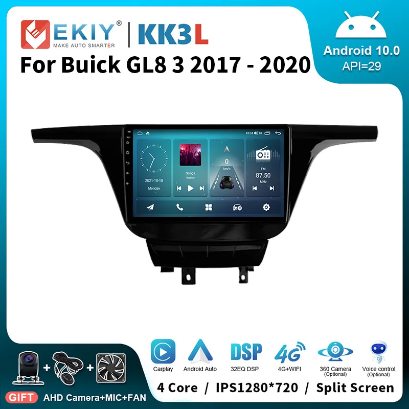EKIY KK3L 4G Android Stereo Car Radio For Buick GL8 3 2017 - 2020 1280*720P Multimedia Video Player Navigation Carplay Head Unit
EKIY KK3L 4G Android Stereo Car Radio For Buick GL8 3 2017 - 2020 1280*720P Multimedia Video Player Navigation Carplay Head Unit