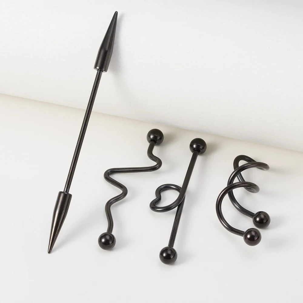 4PCS Surgical Steel 14G Spike Industrial Barbell Earring Set for Women Punk Cartilage Piercing Jewelry Industrial Piercings Bar
4PCS Surgical Steel 14G Spike Industrial Barbell Earring Set for Women Punk Cartilage Piercing Jewelry Industrial Piercings Bar