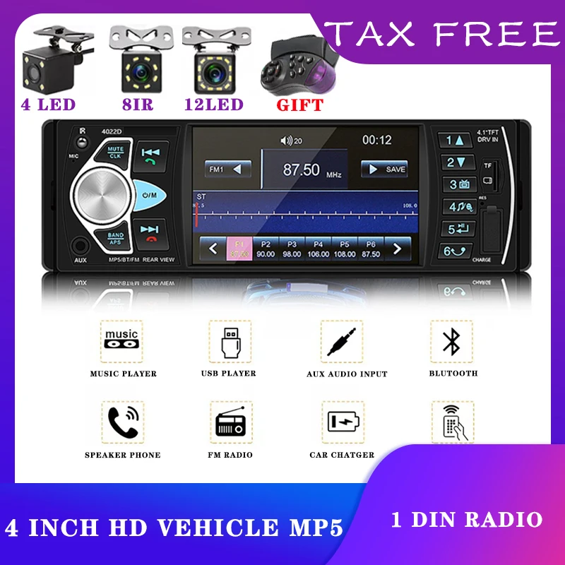 1Din AutoRadio MP3 4.1" Car Stereo for Audio Player For Vw Hyundai Toyota Nissan Honda Mazda video Station Bluetooth Speaker fm
1Din AutoRadio MP3 4.1" Car Stereo for Audio Player For Vw Hyundai Toyota Nissan Honda Mazda video Station Bluetooth Speaker fm