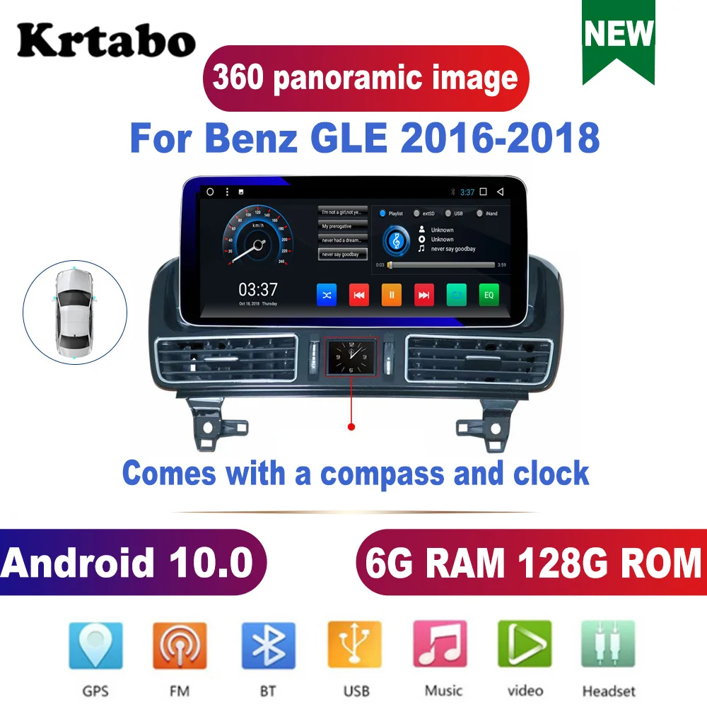Krtabo 12.3 Inch HD Screen Android10 Wifi Car Radio Multimedia Player Navigation 360 Camera For Benz GLE 2016 2017 2018
Krtabo 12.3 Inch HD Screen Android10 Wifi Car Radio Multimedia Player Navigation 360 Camera For Benz GLE 2016 2017 2018