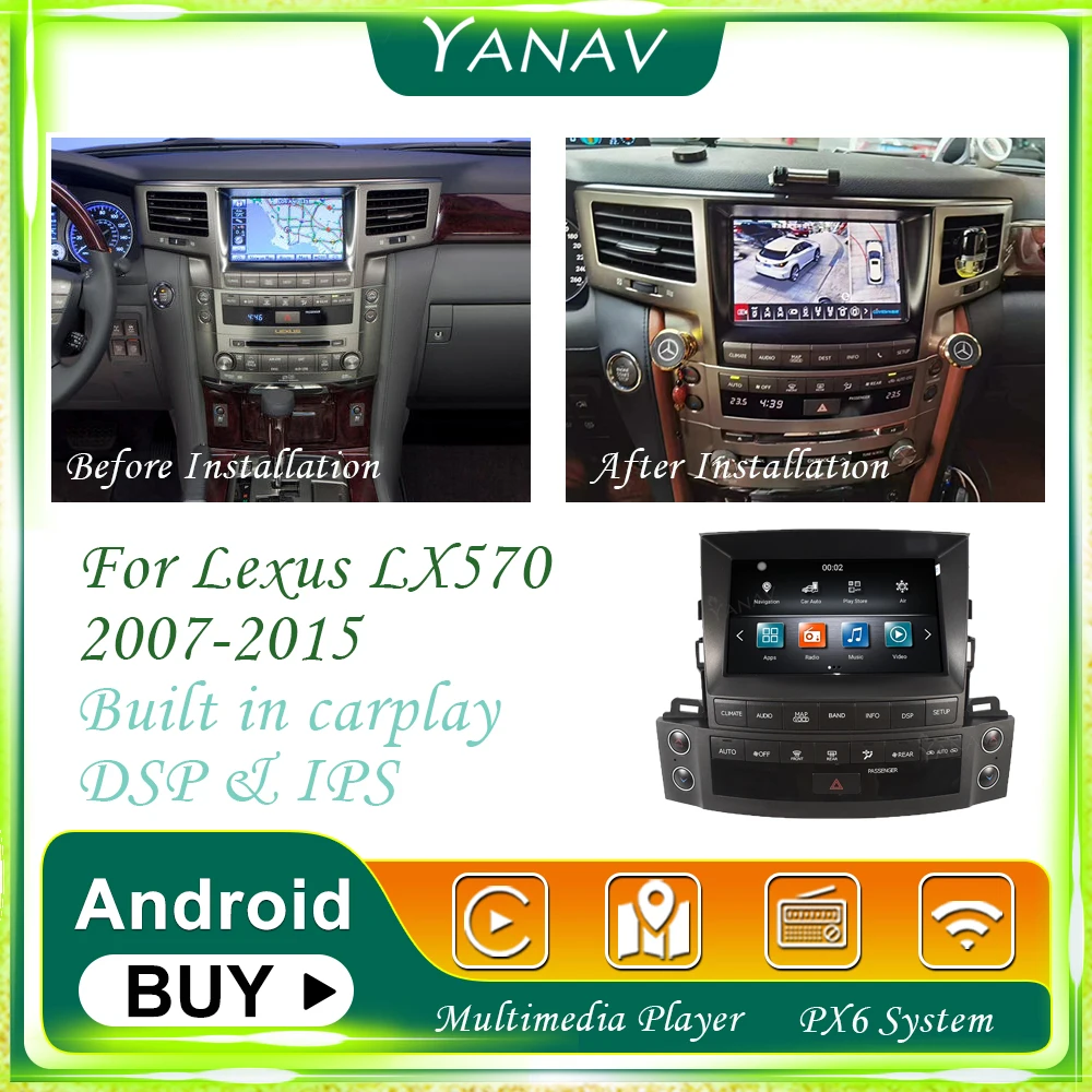 Android Car Radio Tape Recorder For Lexus LX570 2007-2015 Auto Video GPS Navigation with Wireless Carplay Multimedia MP3 Player
Android Car Radio Tape Recorder For Lexus LX570 2007-2015 Auto Video GPS Navigation with Wireless Carplay Multimedia MP3 Player