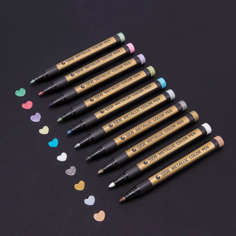 STA 10 Color Metallic Art Markers DIY Scrapbooking Crafts Pen For Card Paint Glass Plastic Wood Paper Drawing Supplies
STA 10 Color Metallic Art Markers DIY Scrapbooking Crafts Pen For Card Paint Glass Plastic Wood Paper Drawing Supplies