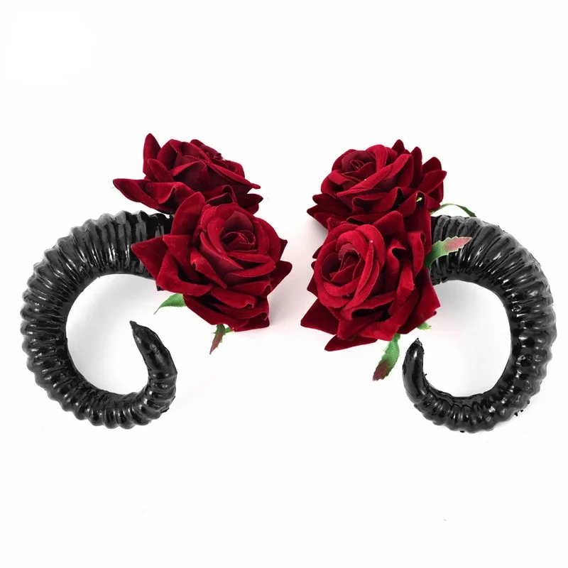 Horns Gothic Hairpin Black White Flower Rose Headband Halloween Christmas Cosplay Costume Party Hair Headdress Props
Horns Gothic Hairpin Black White Flower Rose Headband Halloween Christmas Cosplay Costume Party Hair Headdress Props