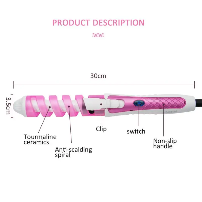Professional Hair Curler Electric Ceramic Spiral Salon Fast Heating Hair Styler Styling Tools Hair Curling Iron Wand
Professional Hair Curler Electric Ceramic Spiral Salon Fast Heating Hair Styler Styling Tools Hair Curling Iron Wand