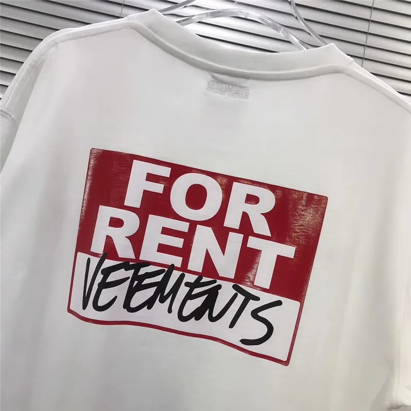 FOR RENT Streetwear Oversized VETEMENTS Top Tees Men Women Summer High-Quality Cotton Vetements T Shirt Short Sleeve
FOR RENT Streetwear Oversized VETEMENTS Top Tees Men Women Summer High-Quality Cotton Vetements T Shirt Short Sleeve