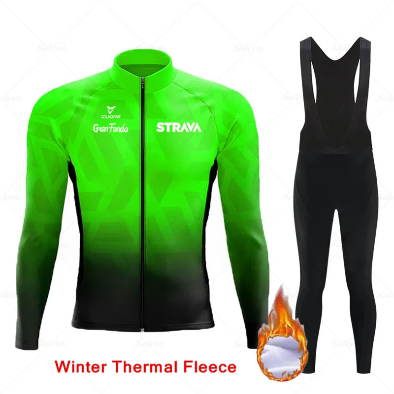 STRAVA Winter Cycling Set 2022 Men Thermal Fleece Long Sleeve Bib Pants Set Sportswear Racing Jersey Suit Warm Cycling Clothing
STRAVA Winter Cycling Set 2022 Men Thermal Fleece Long Sleeve Bib Pants Set Sportswear Racing Jersey Suit Warm Cycling Clothing