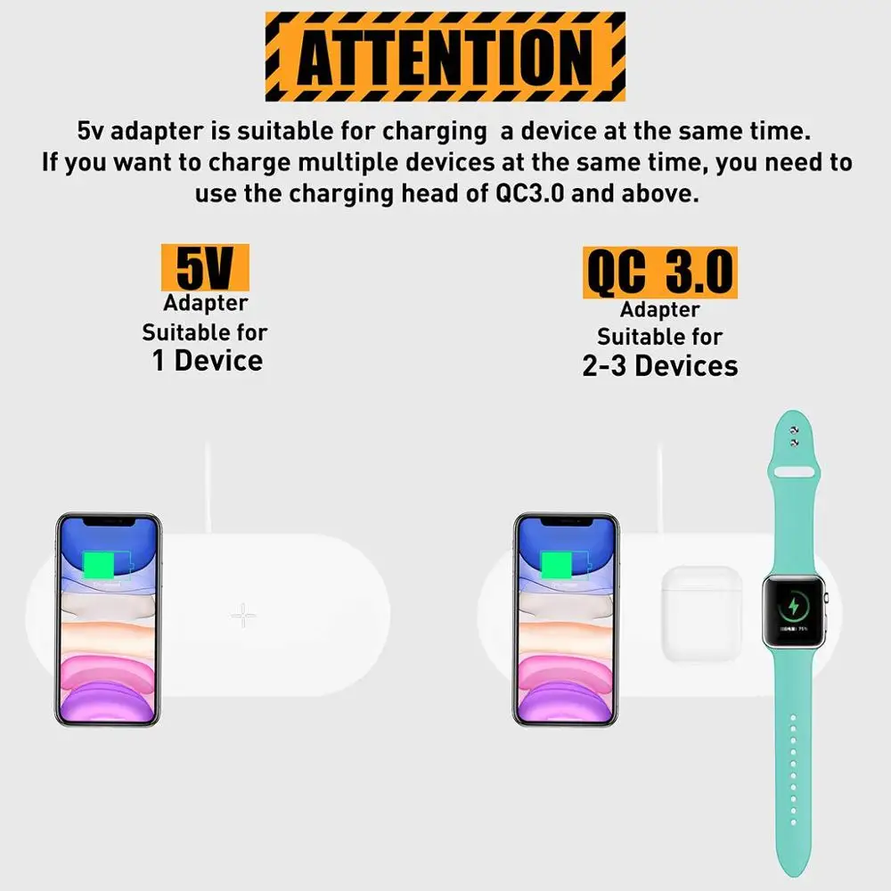 Беспроводное зарядное устройство 3 в 1 10 Вт Qi для Airpods Apple Watch 4 2 iphone XS MAX 11 Pro Samsung S10 + |