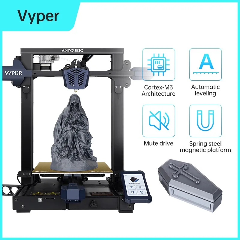 ANYCUBIC новейший FDM 3D-принтер, Vyper, 3D принтер с автоматическим выравниванием с размером печати 245*245*260 мм, 3D принтер с автоматическим выравнивани...
ANYCUBIC новейший FDM 3D-принтер, Vyper, 3D принтер с автоматическим выравниванием с размером печати 245*245*260 мм, 3D принтер с автоматическим выравнивани...