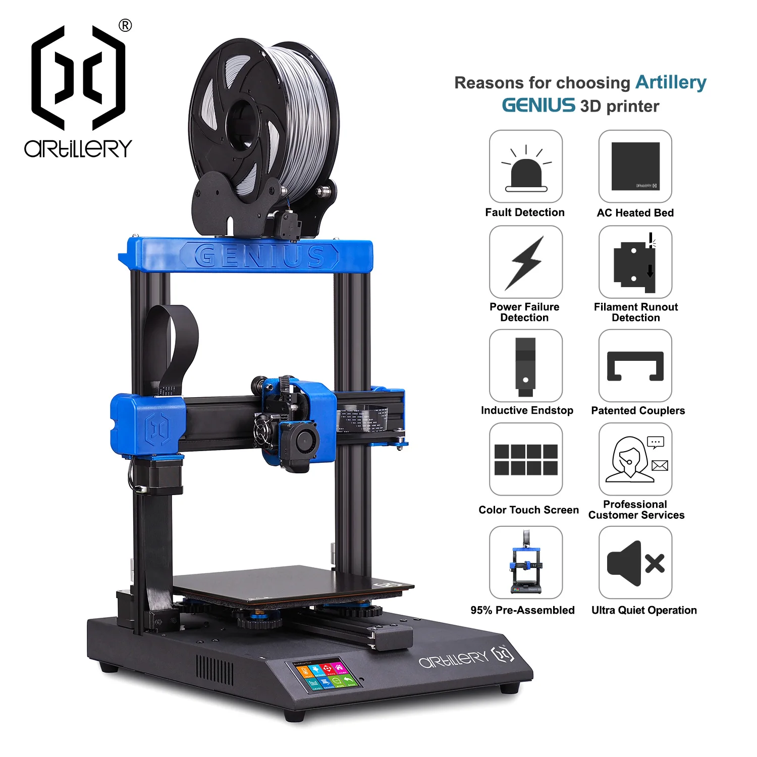 3D принтер Artillery Genius высокой точности набор для самостоятельной Печати размер