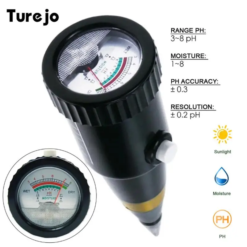 Soil PH Moisture Meter Hygrometer Humidity Sensor Electric Conductivity Tester Portable PH Instrument For Garden Lawn Farm Use
Soil PH Moisture Meter Hygrometer Humidity Sensor Electric Conductivity Tester Portable PH Instrument For Garden Lawn Farm Use