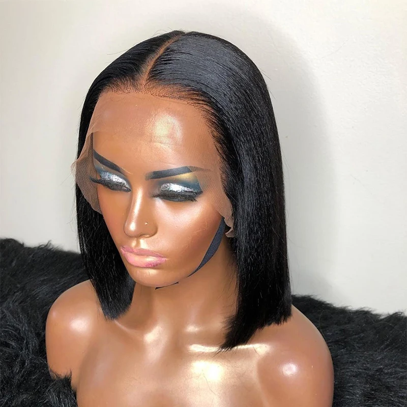 180% Density Short Bob Synthetic Lace Front Wig Black Silky Straight With BabyHair For Women Daily Cosplay Preplucked Glueless
180% Density Short Bob Synthetic Lace Front Wig Black Silky Straight With BabyHair For Women Daily Cosplay Preplucked Glueless