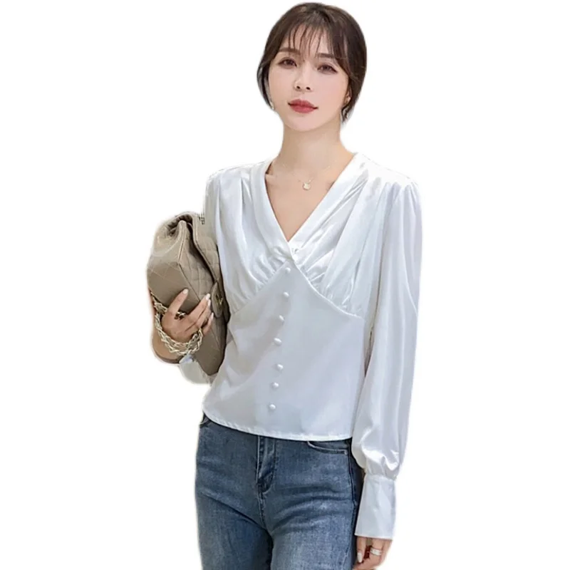 COIGARSAM Office Lady Full Sleeve Shirt Womens tops Spring Korea Style Solid Chiffon V-Neck Women shirts White Black Yellow 569
COIGARSAM Office Lady Full Sleeve Shirt Womens tops Spring Korea Style Solid Chiffon V-Neck Women shirts White Black Yellow 569