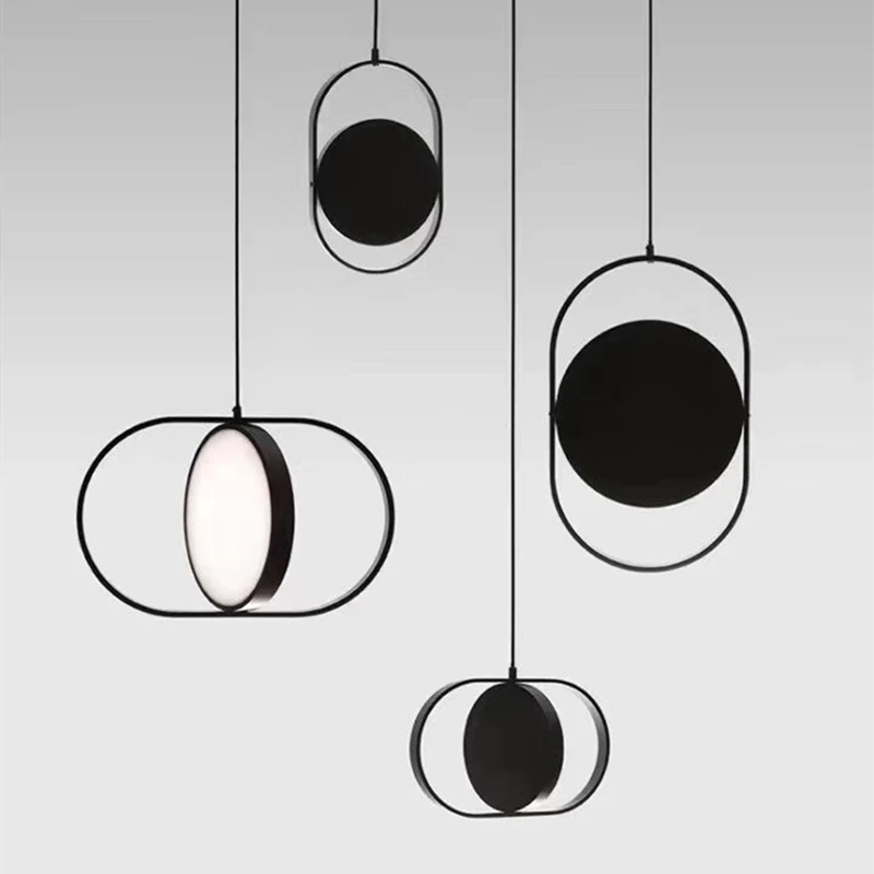 Nordic personality art round pendant light post modern black creative restaurant bedroom metal pendant lamp
Nordic personality art round pendant light post modern black creative restaurant bedroom metal pendant lamp