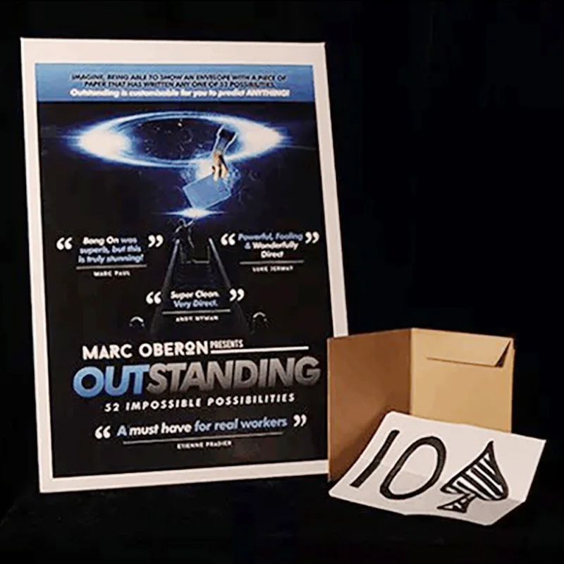 OUTSTANDING by Marc Oberon Magic Tricks 52 Playing Cards Prediction Magician Close Up Illusions Gimmicks Zoom Show Mentalism
OUTSTANDING by Marc Oberon Magic Tricks 52 Playing Cards Prediction Magician Close Up Illusions Gimmicks Zoom Show Mentalism