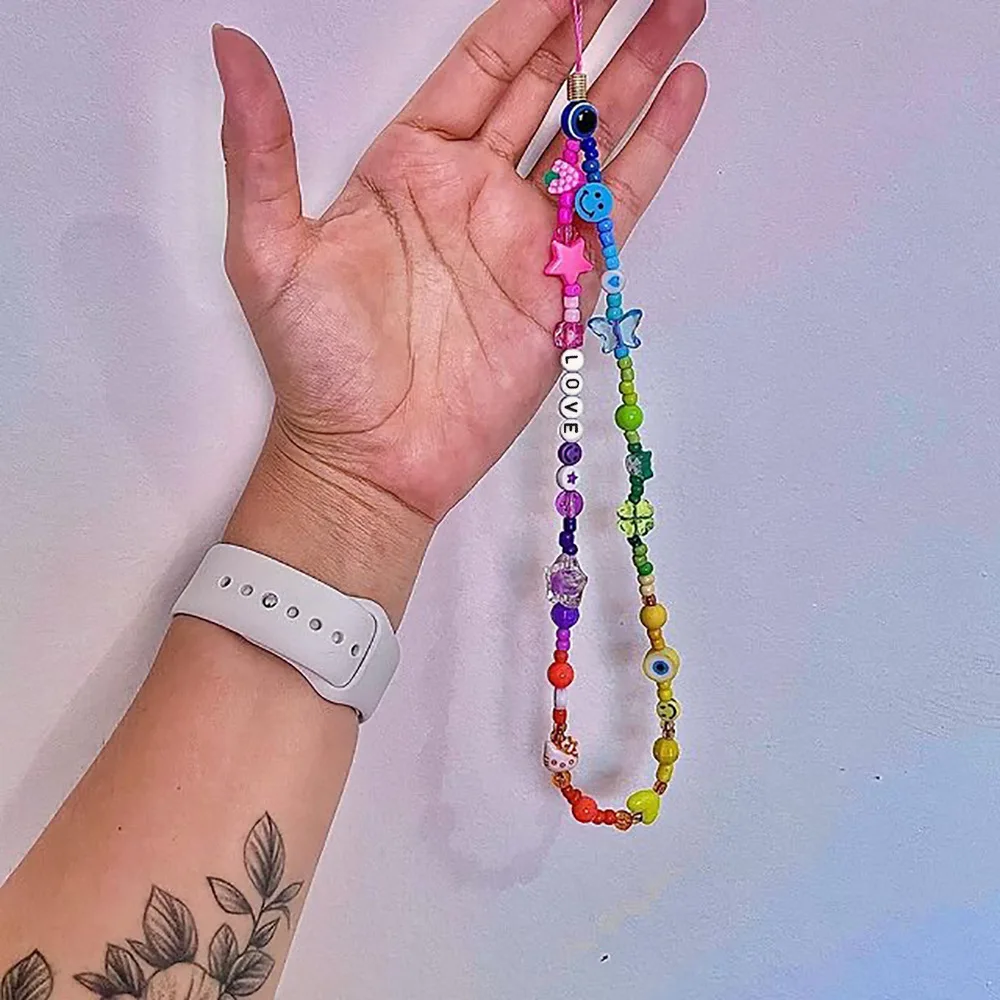 Bohemian Colorful Millet Beads Smiley Fruits Stars Butterfly LOVE Letters Demon Eyes Women's Mobile Phone Lanyard Chain Jewelry
Bohemian Colorful Millet Beads Smiley Fruits Stars Butterfly LOVE Letters Demon Eyes Women's Mobile Phone Lanyard Chain Jewelry