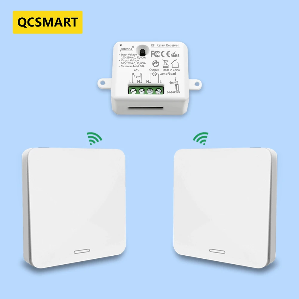 Wireless Switch Kinetic Self-Powered RF 433Mhz Light Switch No Battery Needed, No Wire, Remote Control up to 30m Easy to Install
Wireless Switch Kinetic Self-Powered RF 433Mhz Light Switch No Battery Needed, No Wire, Remote Control up to 30m Easy to Install