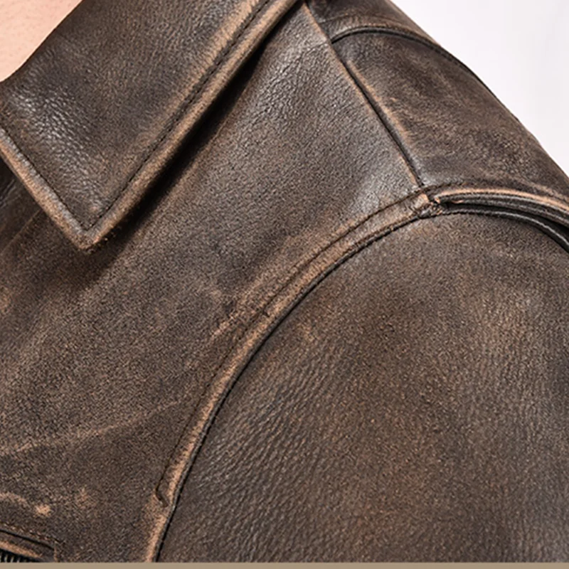 2021 Vintage Brown American Casual Style Genuine Leather Jacket Men Plus Size 4XL Real Natural Cowhide Slim Fit Autumn Coat
2021 Vintage Brown American Casual Style Genuine Leather Jacket Men Plus Size 4XL Real Natural Cowhide Slim Fit Autumn Coat
