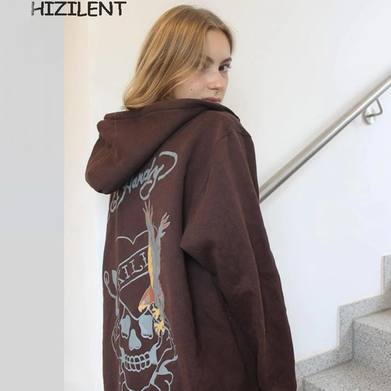 Brown Zip Up Sweatshirt Y2K Skull Winter grunge Clothes oversize Hoodies Women plus size Vintage Pockets Long Sleeve Pullovers
Brown Zip Up Sweatshirt Y2K Skull Winter grunge Clothes oversize Hoodies Women plus size Vintage Pockets Long Sleeve Pullovers