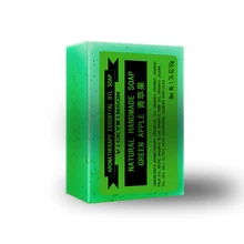 Green apple aromatherapy scrub soap 50g Essential Oils Natural Bar Soap Moisturizing Face & Body Cleanser Anti Acne Organic