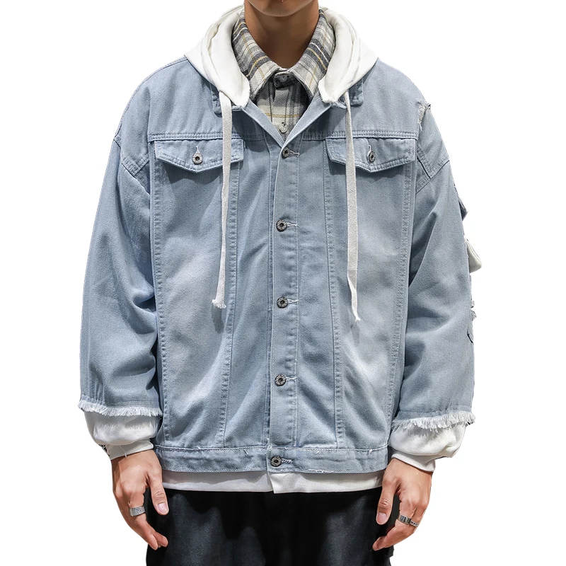 Autumn Men's Denim Jacket Fashion Stitching Hooded Jacket Multi-pocket Decoration Hand-worn Male Jacket Jacket
Autumn Men's Denim Jacket Fashion Stitching Hooded Jacket Multi-pocket Decoration Hand-worn Male Jacket Jacket