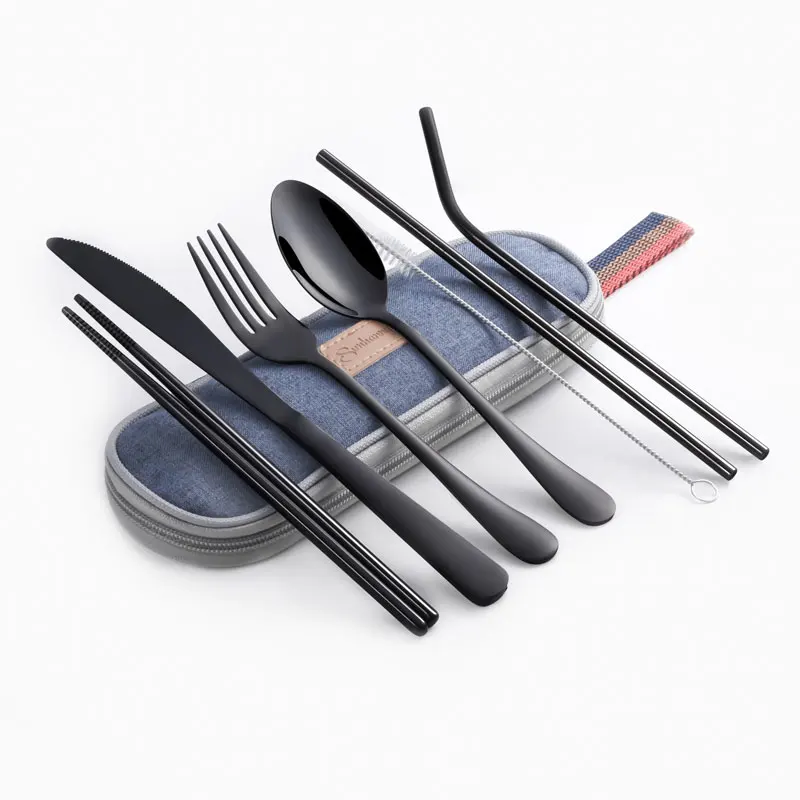Dinnerware Set Travel Cutlery Set Camping Tableware Reusable Utensils Set with Spoon Fork Chopsticks Straw and Portable Case
Dinnerware Set Travel Cutlery Set Camping Tableware Reusable Utensils Set with Spoon Fork Chopsticks Straw and Portable Case